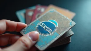 Jeu de cartes Skyjo sur une table familiale animée