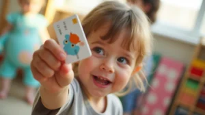 Enfant utilisant une carte bancaire pour apprendre la gestion d'argent