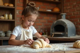 Jeune fille participant à un atelier pâtisserie dans une boulangerie artisanale de Toulouse