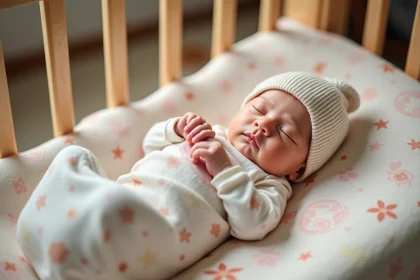 Bébé nouveau-ne dormant paisiblement dans un cocon douillet
