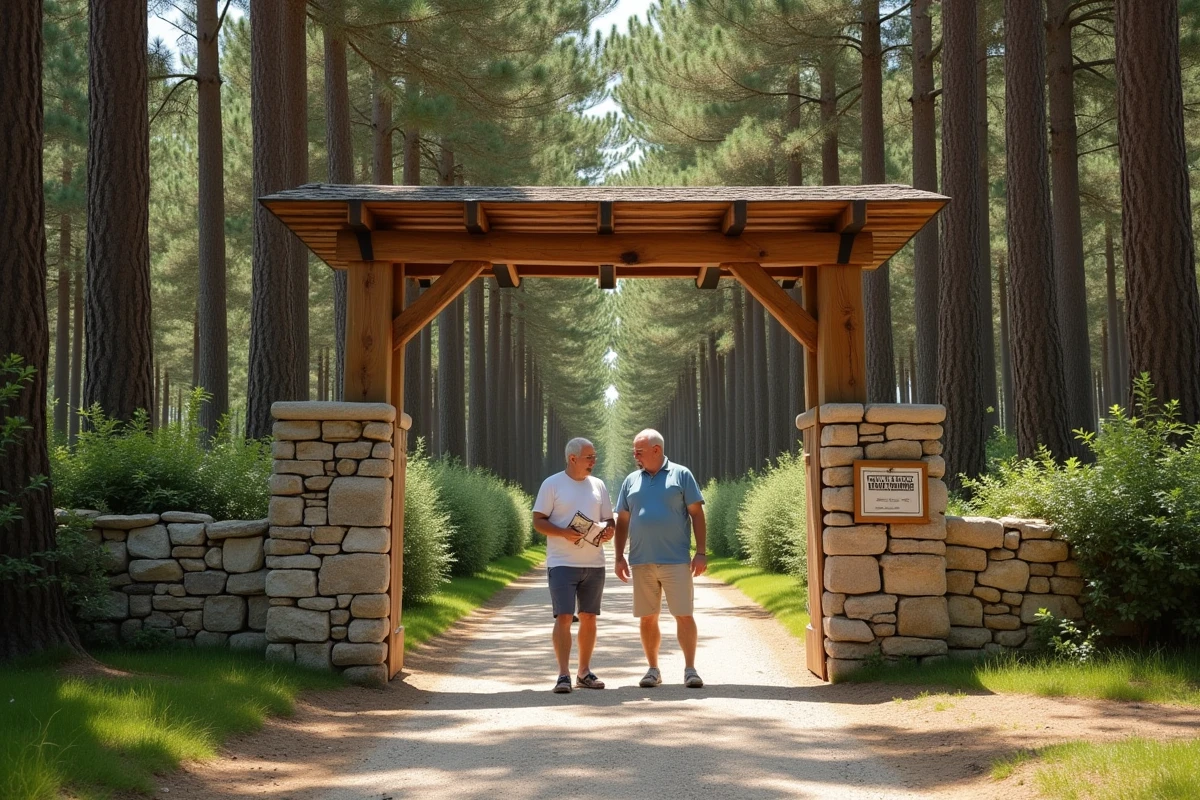 Entrée d'un domaine naturiste agréé par la Fédération Française de Naturisme dans les Landes