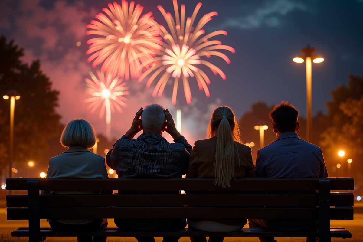 Groupe de personnes stressées regardant les feux d