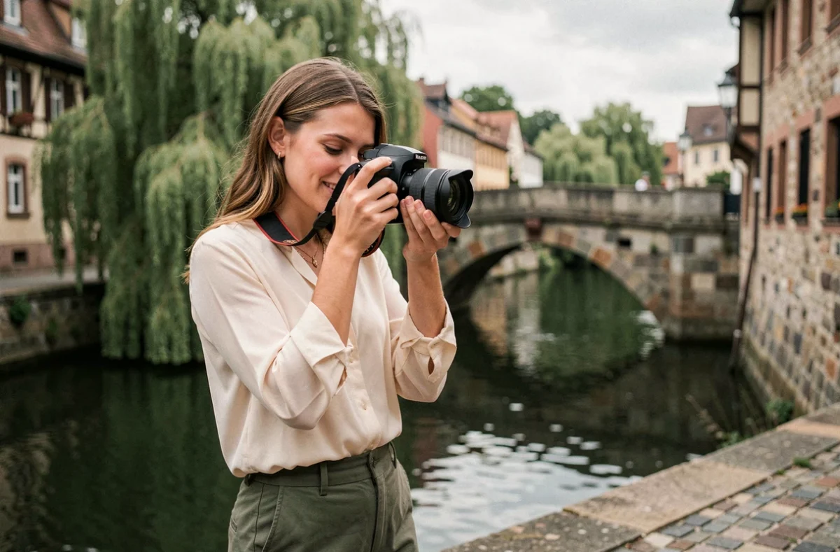 Séance photo en extérieur à Dole au bord du canal avec une photographe professionnelle